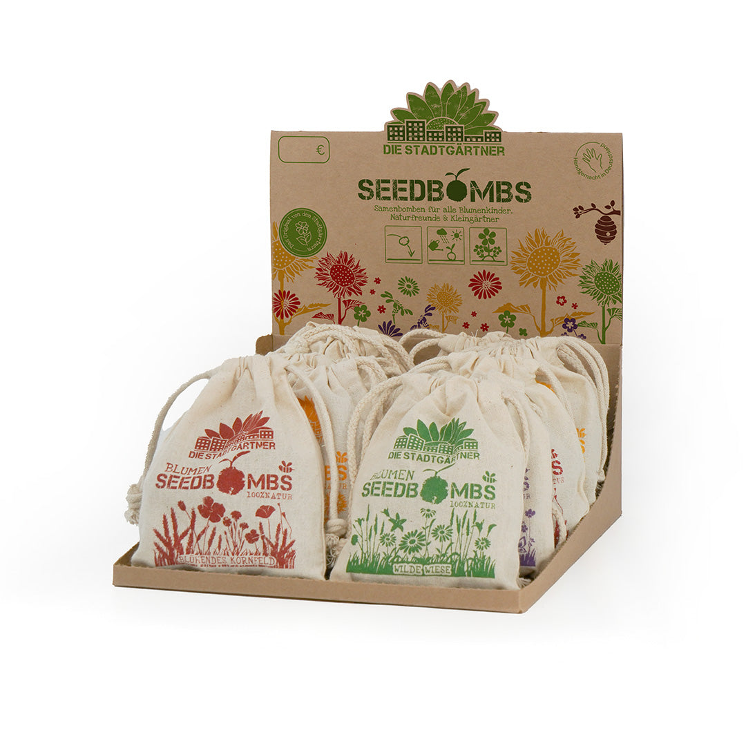 Tray - Zaadbommen in jute zak (14 stuks)